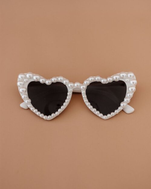 Heart Glasses White Pearl